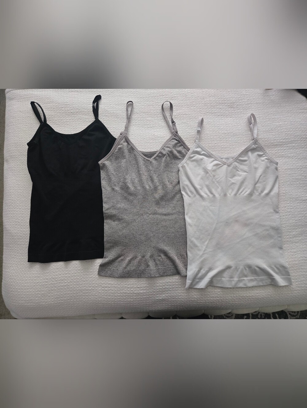 Skinnygirl Black, Gray & White V-Neck Camisole Shapewear - Large